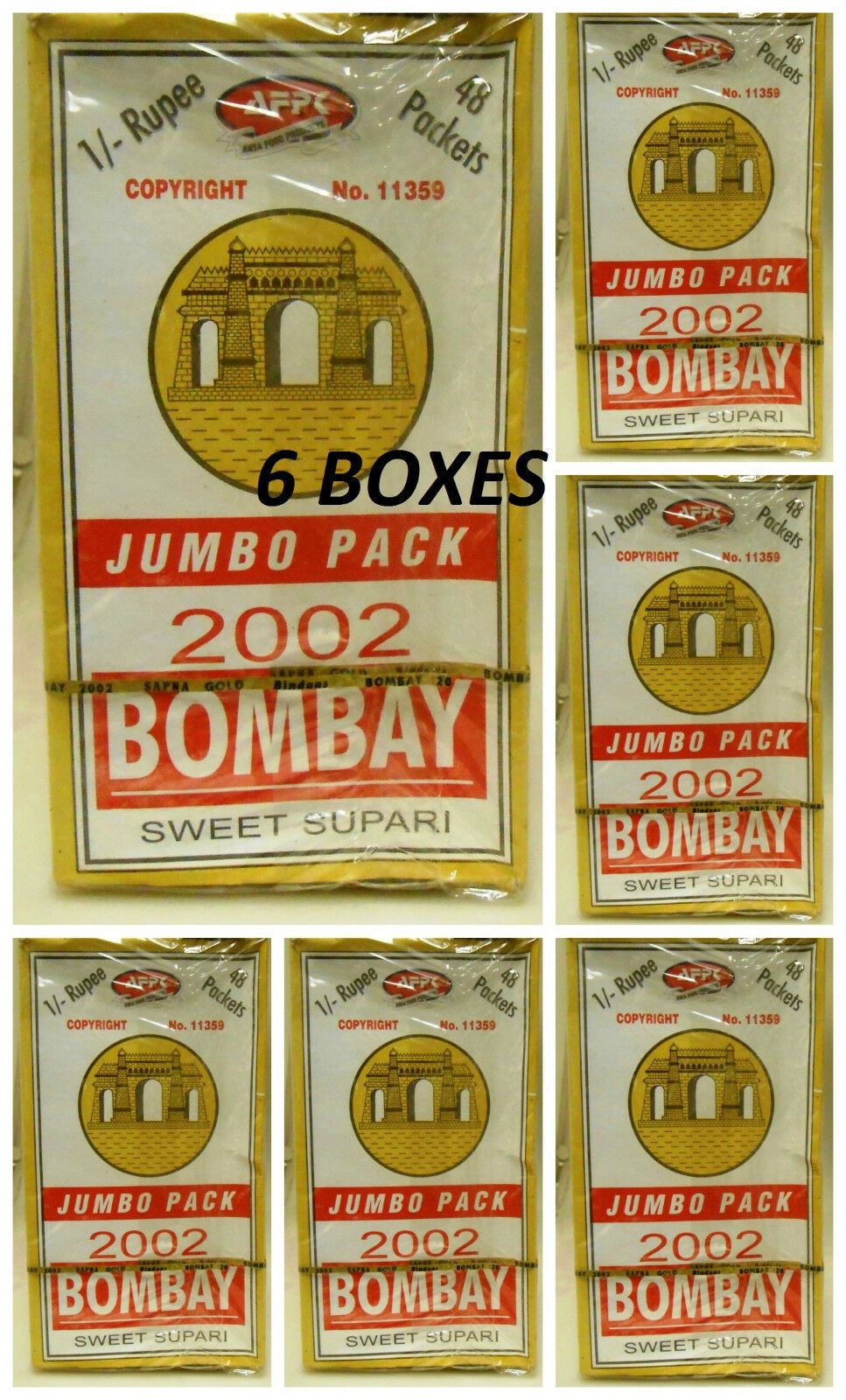 6 Boxes Bombay Supari Jumbo Pack Sweet Supari Betel Nut