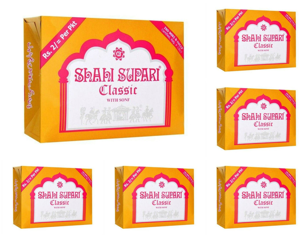 6 Boxes 144 Packs Shahi Classic Supari Mouth Freshener Paan Pan Betel Nut