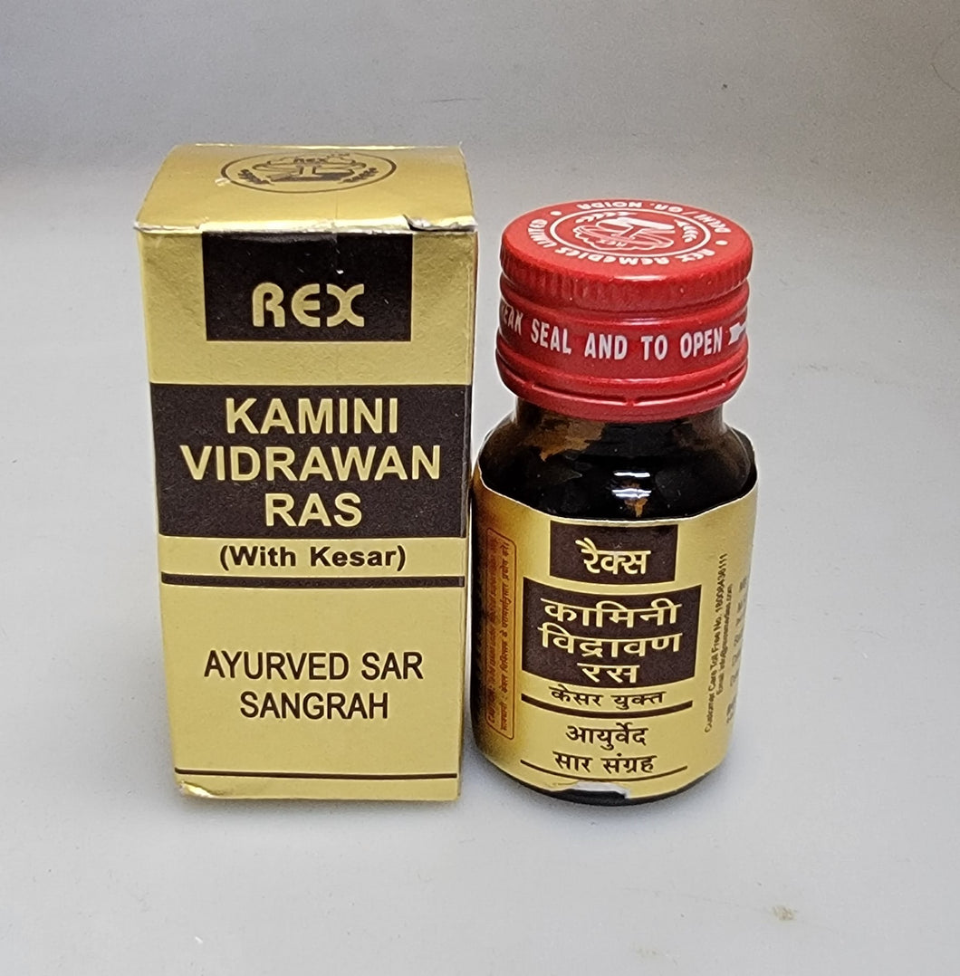 REX Kamini 10gm Vidrawan Ras With Kesar Ayurved Sar Sangrah